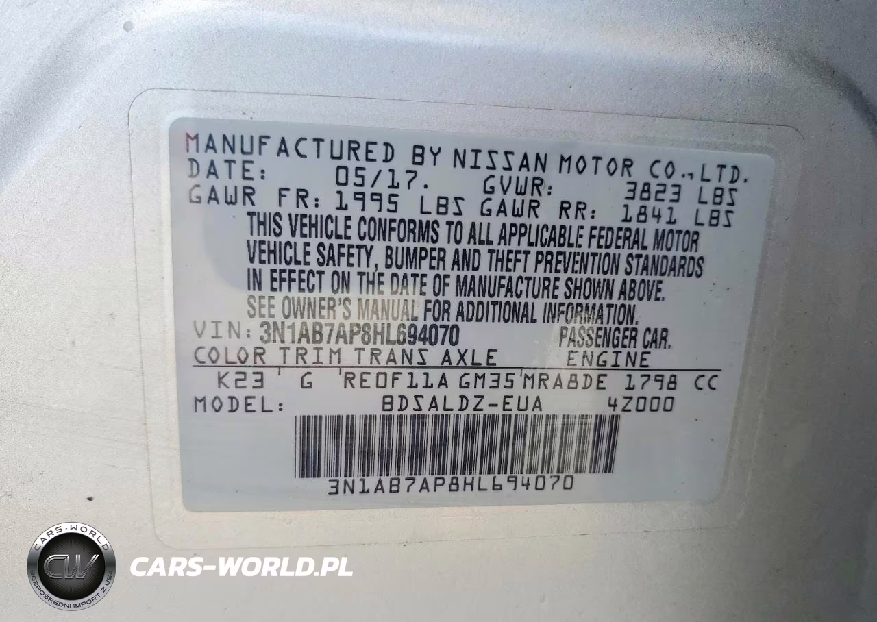 2017 Nissan Sentra Sv VIN:3N1AB7AP8HL694070 - 13