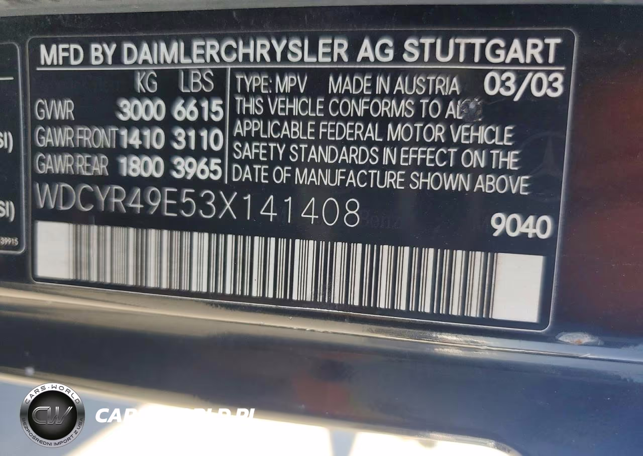 2003 Mercedes-Benz G 500 VIN:WDCYR49E53X141408 - 13