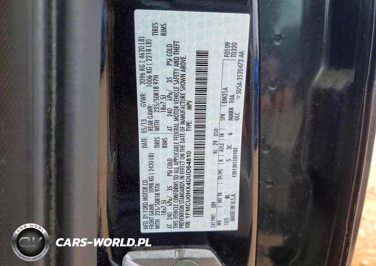 2013 Ford Escape Sel VIN:1FMCU0HX4DUD64810 - 13