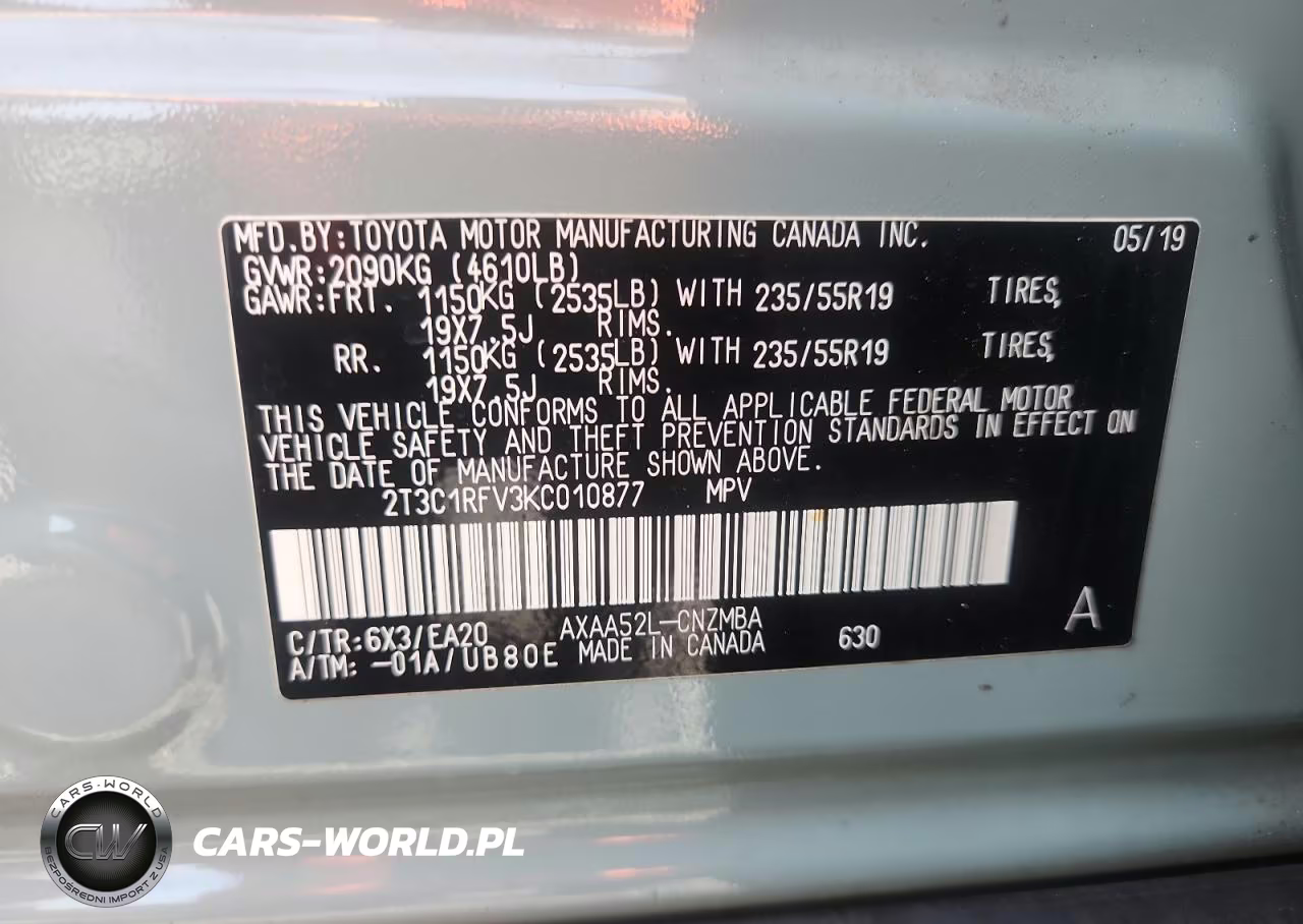 2019 Toyota Rav4 Xle Premium VIN:2T3C1RFV3KC010877 - 13
