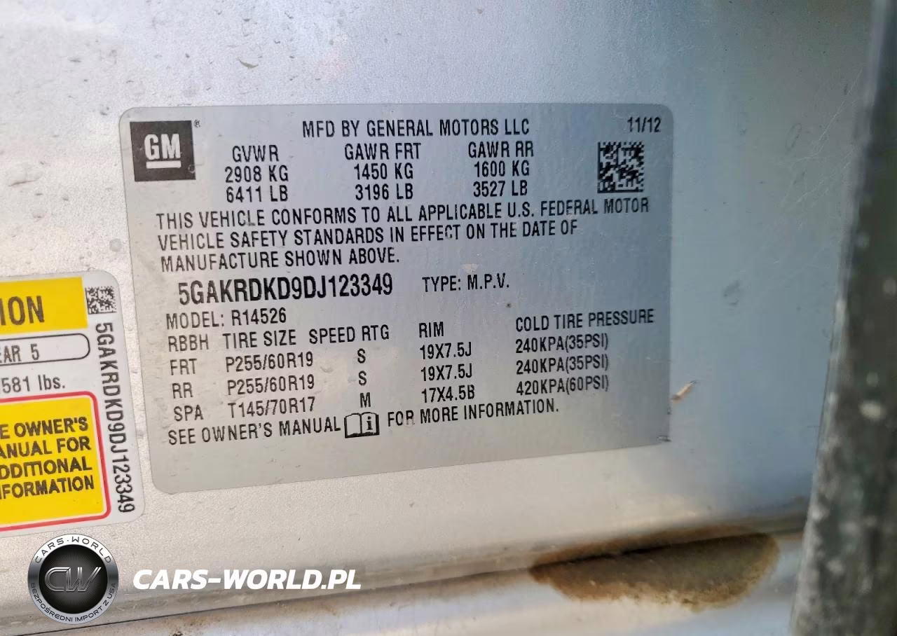 2013 Buick Enclave VIN:5GAKRDKD9DJ123349 - 12