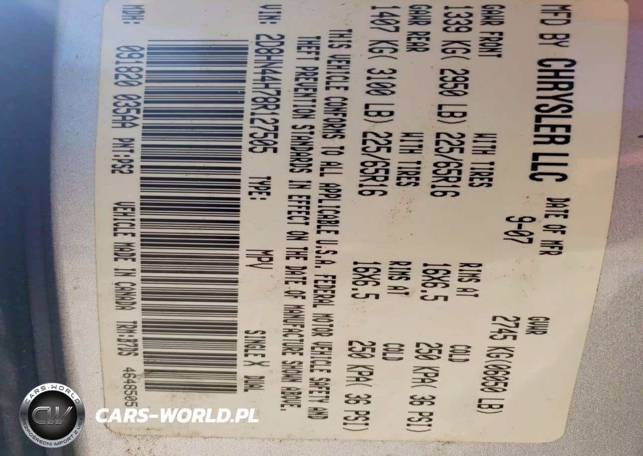 2008 Dodge Grand Caravan Se VIN:2D8HN44H78R127505 - 13