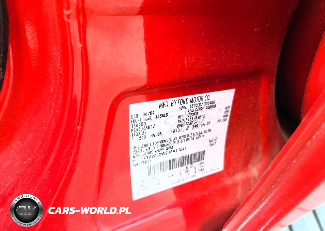 2004 Ford F150 Supercrew VIN:1FTRW12W24FA13641 - 12