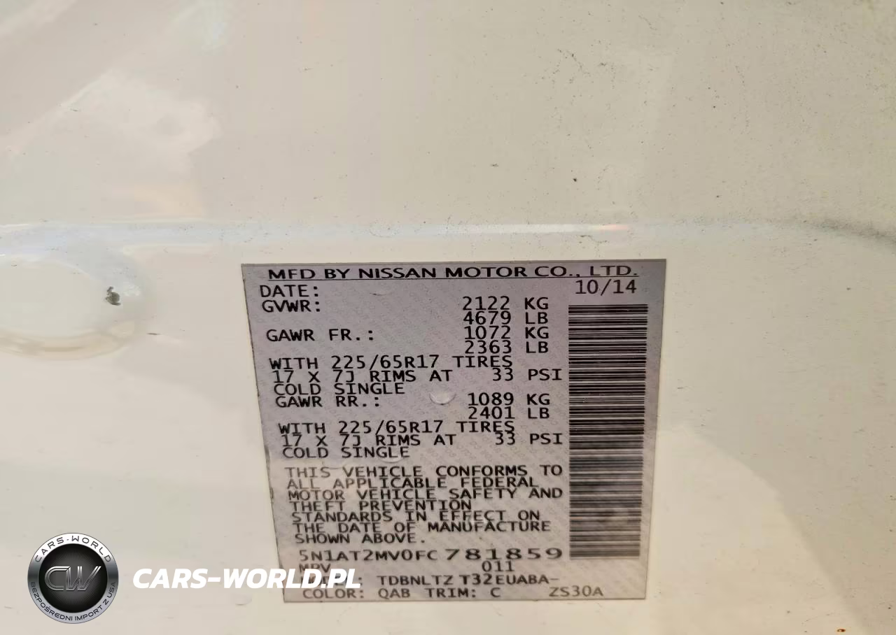 2015 Nissan Rogue Sv VIN:5N1AT2MV0FC781859 - 13