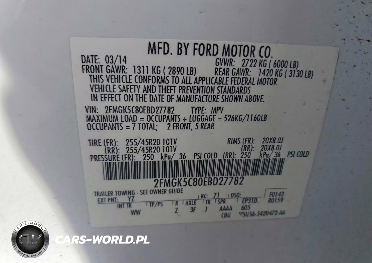 2014 Ford Flex Sel VIN:2FMGK5C80EBD27782 - 13