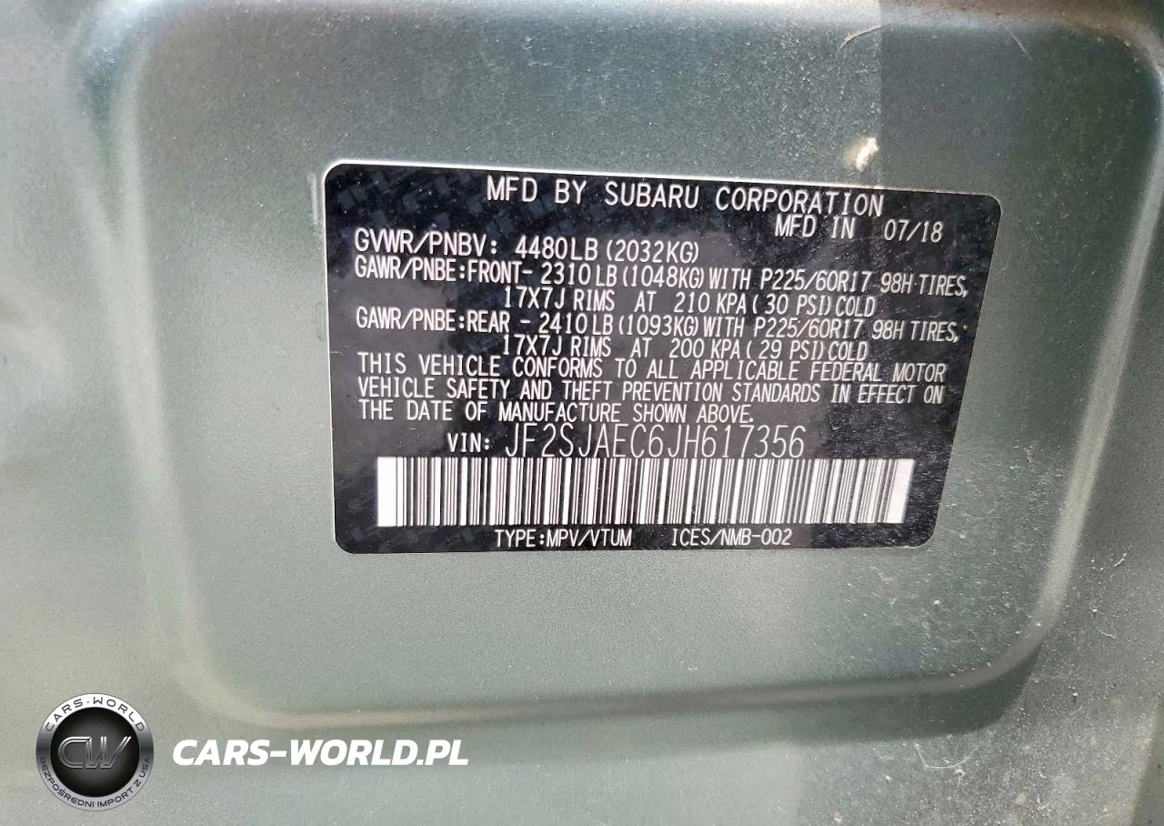 2018 Subaru Forester 2.5I Premium VIN:JF2SJAEC6JH617356 - 12