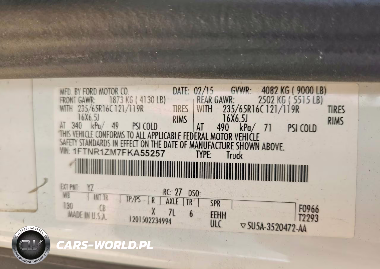 2015 Ford Transit T-250 VIN:1FTNR1ZM7FKA55257 - 14