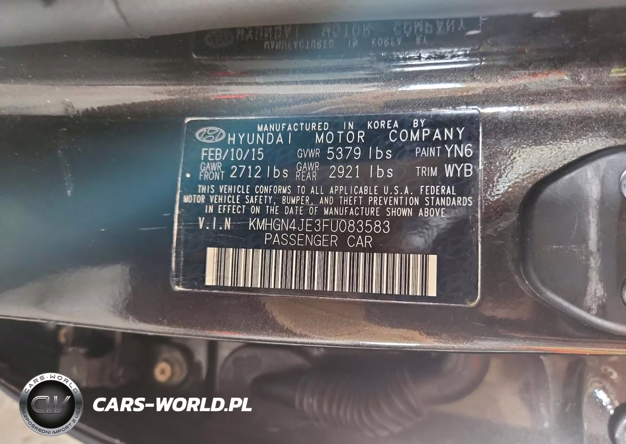 2015 Hyundai Genesis 3.8L VIN:KMHGN4JE3FU083583 - 12