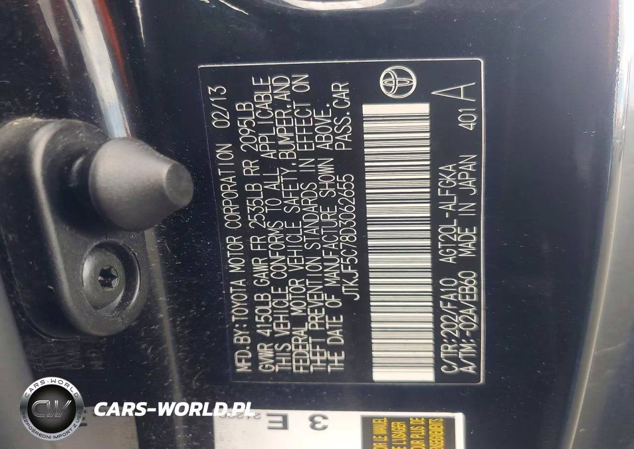 2013 Scion Tc VIN:JTKJF5C78D3062655 - 12