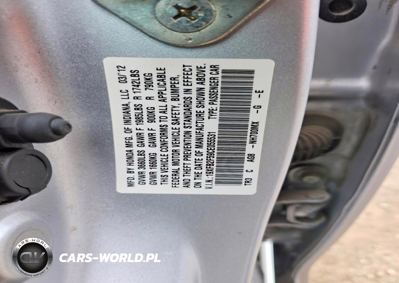 2012 Honda Civic Lx VIN:19XFB2F59CE055531 - 13