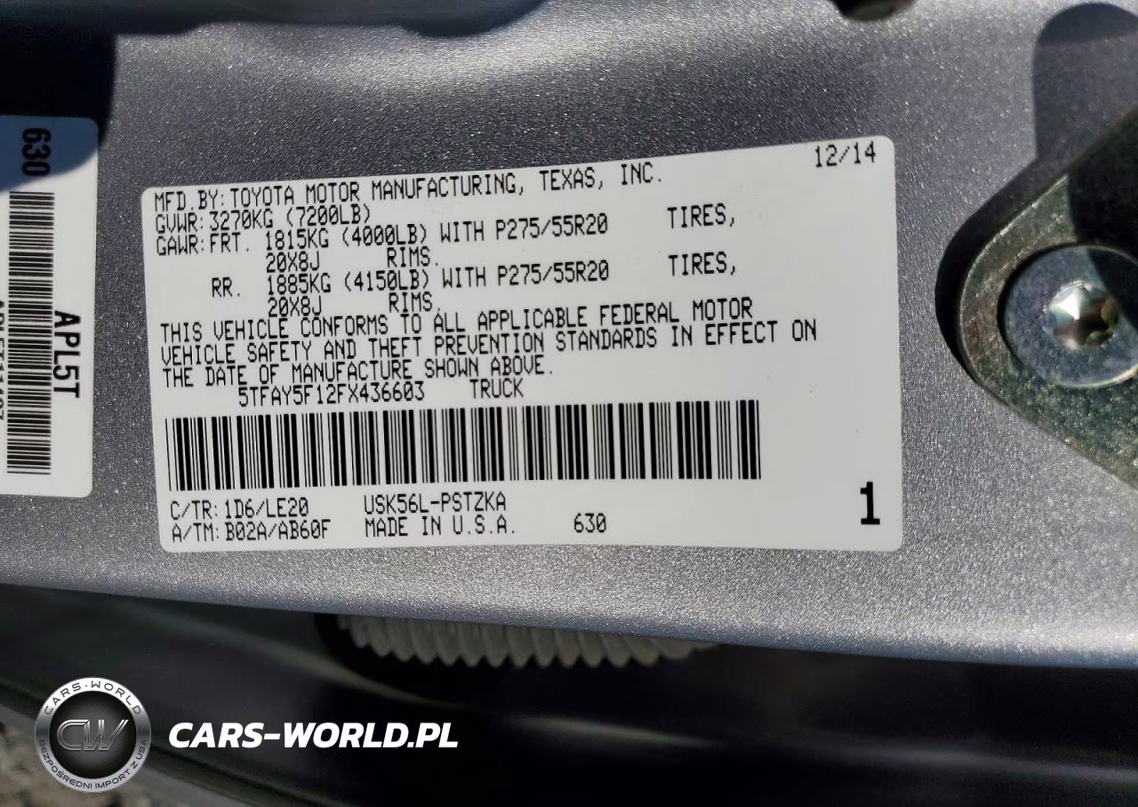 2015 Toyota Tundra Platinum VIN:5TFAY5F12FX436603 - 13