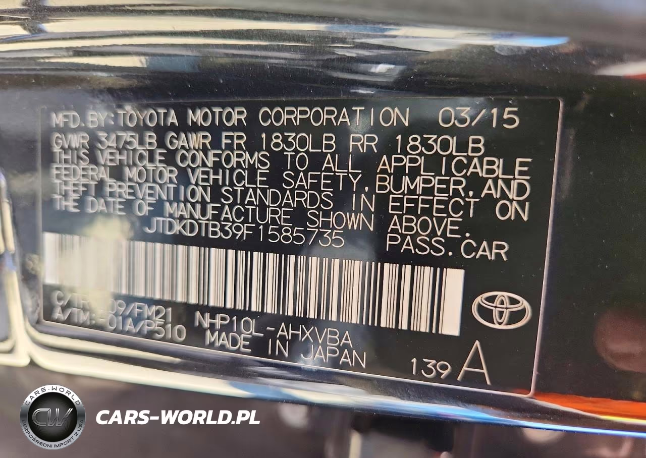 2015 Toyota Prius C Two VIN:JTDKDTB39F1585735 - 12