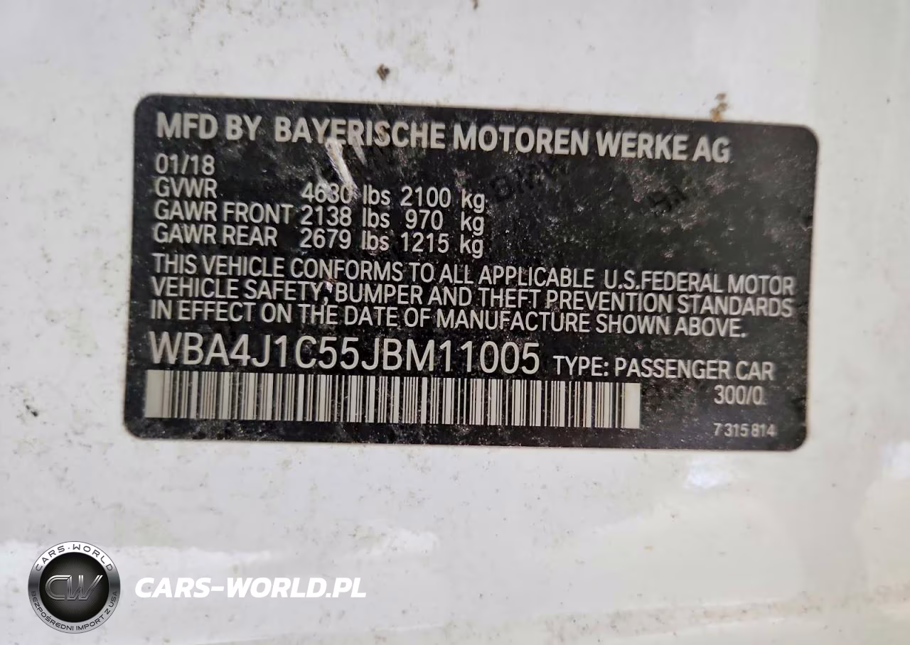 2018 BMW 430I Gran Coupe VIN:WBA4J1C55JBM11005 - 12