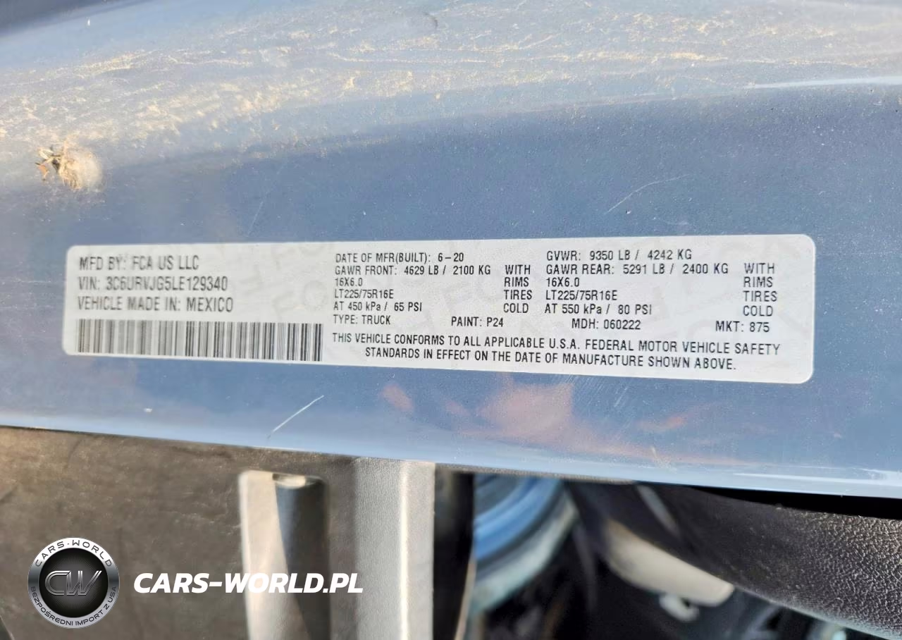 2020 Ram Promaster 3500 Delivery Van VIN:3C6URVJG5LE129340 - 13