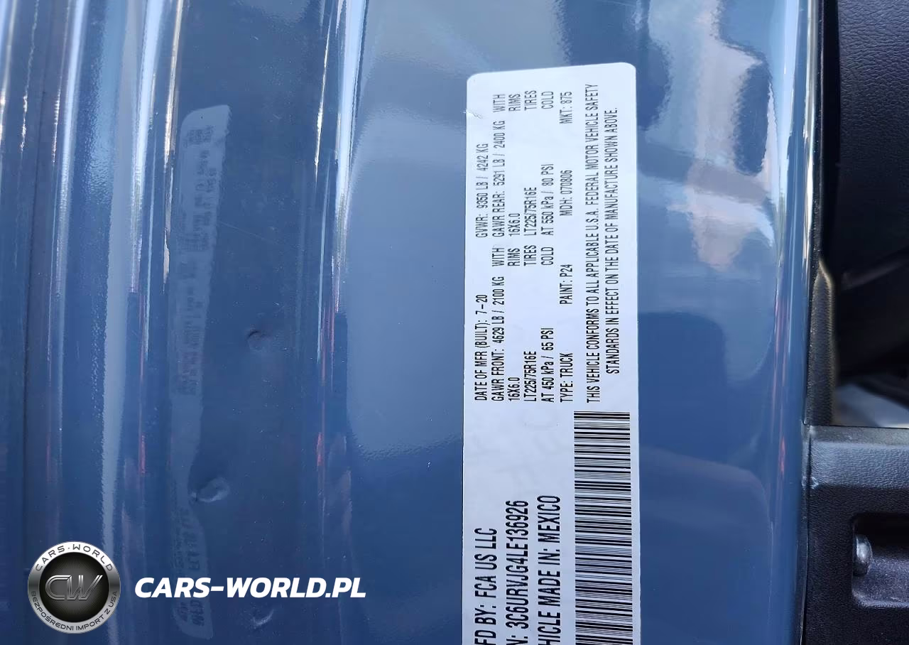 2020 Ram Promaster 3500 3500 High VIN:3C6URVJG4LE136926 - 14