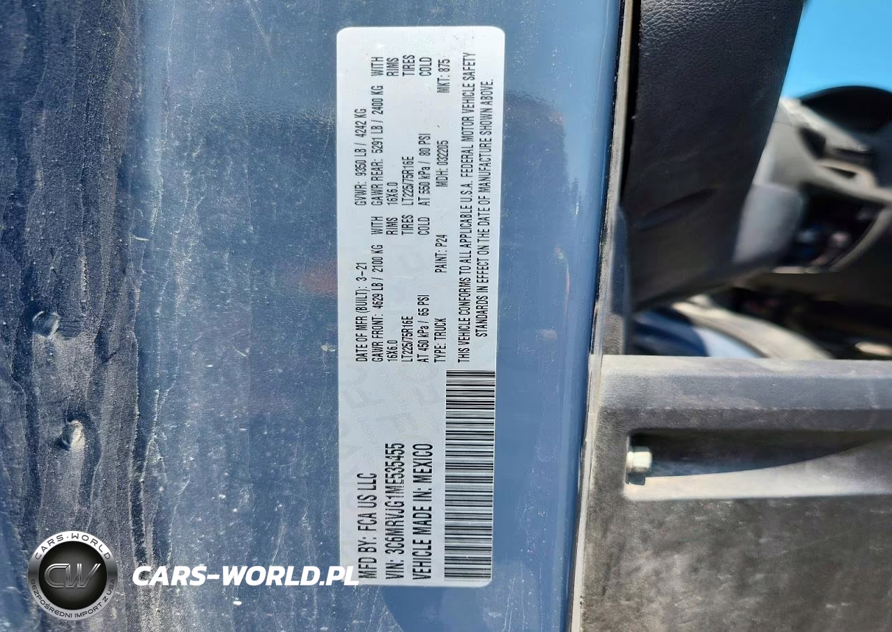 2021 Ram Promaster 3500 Delivery Van VIN:3C6MRVJG1ME535455 - 13
