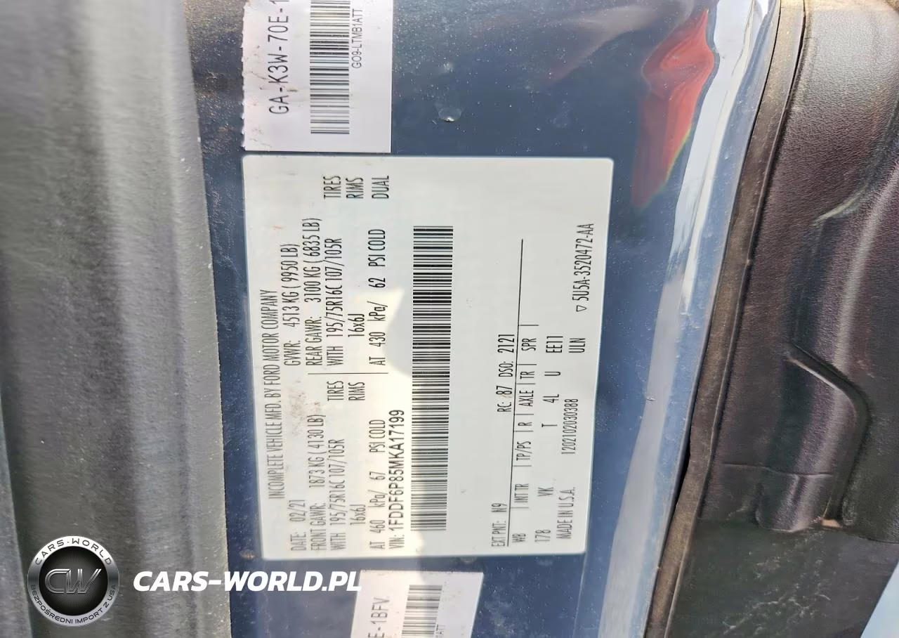 2021 Ford Transit Delivery Truck VIN:1FDDF6P85MKA17199 - 13