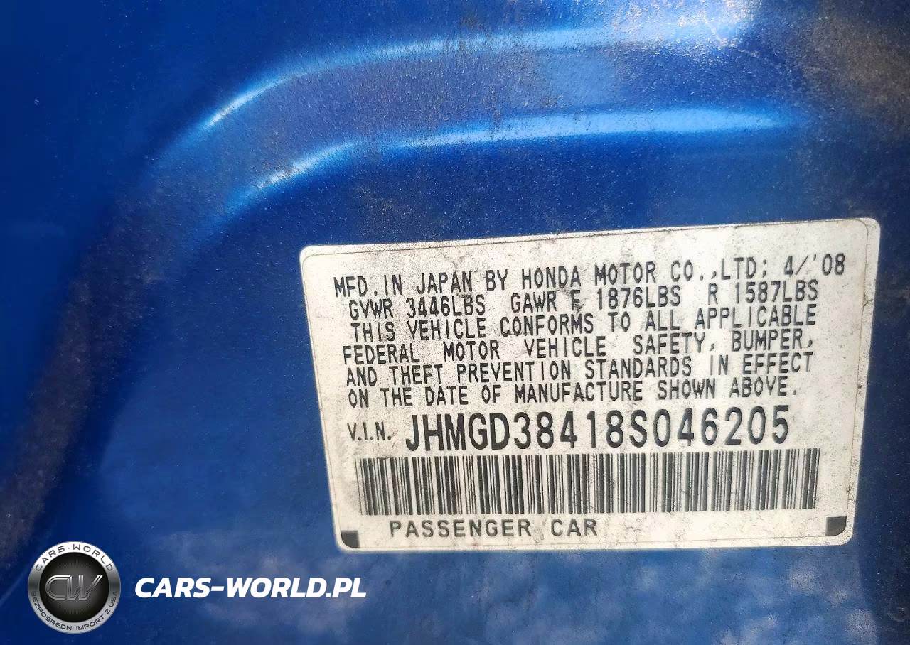 2008 Honda Fit VIN:JHMGD38418S046205 - 12