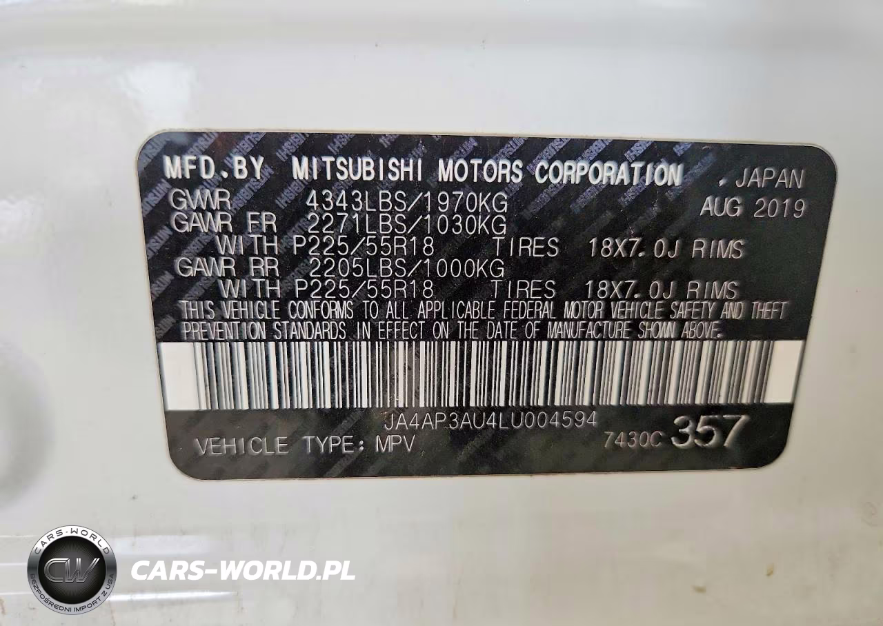 2020 Mitsubishi Outlander Sport Es VIN:JA4AP3AU4LU004594 - 12