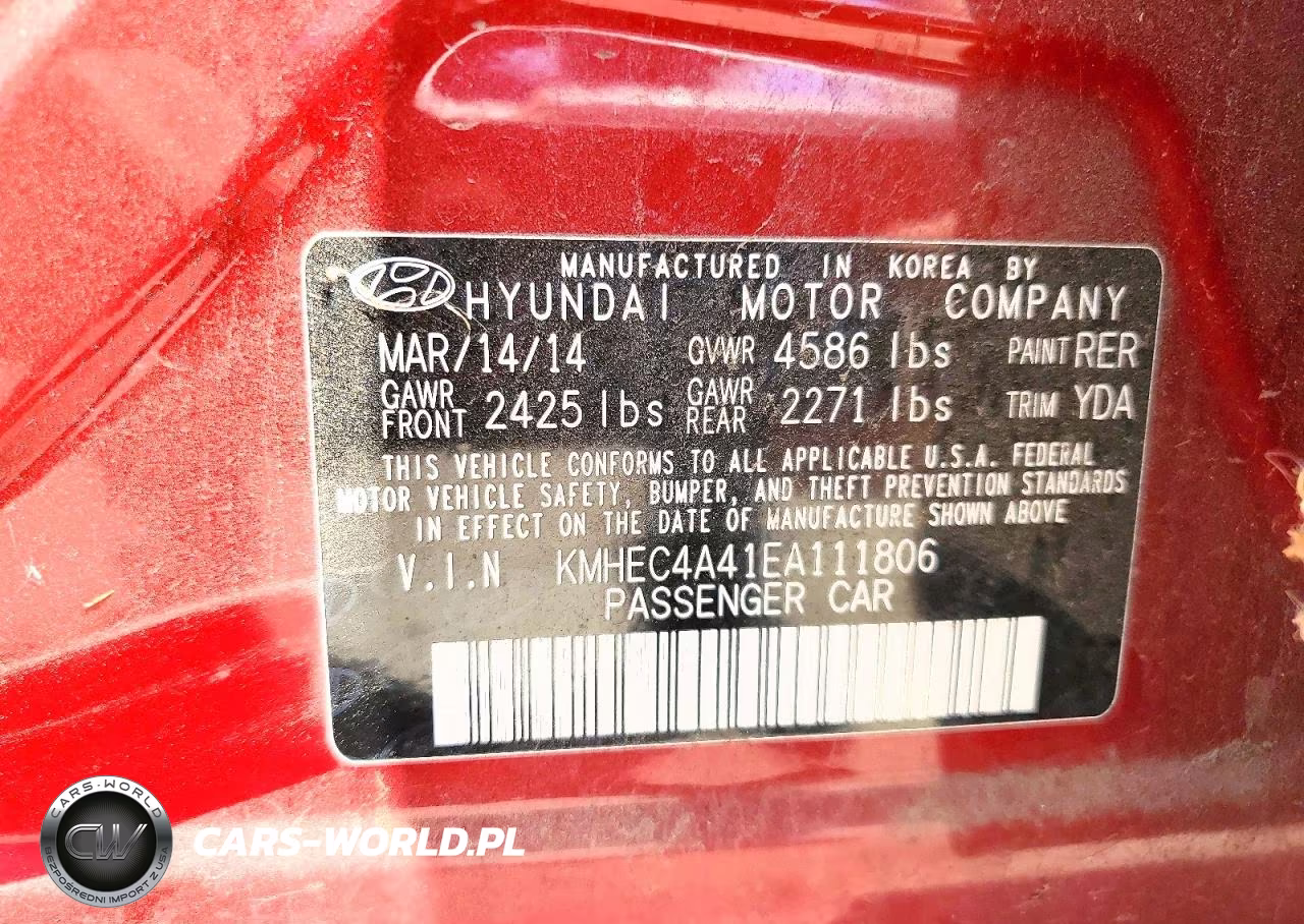 2014 Hyundai Sonata Hybrid VIN:KMHEC4A41EA111806 - 12