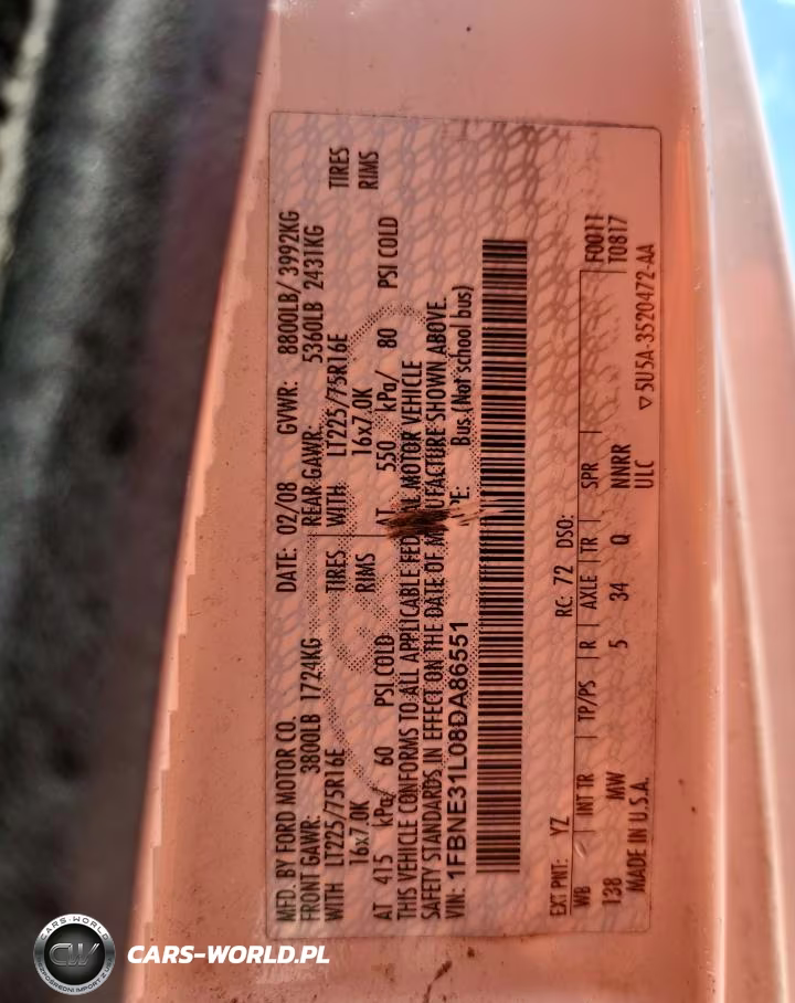 2008 Ford Econoline E350 Super Duty Wagon VIN:1FBNE31L08DA86551 - 13