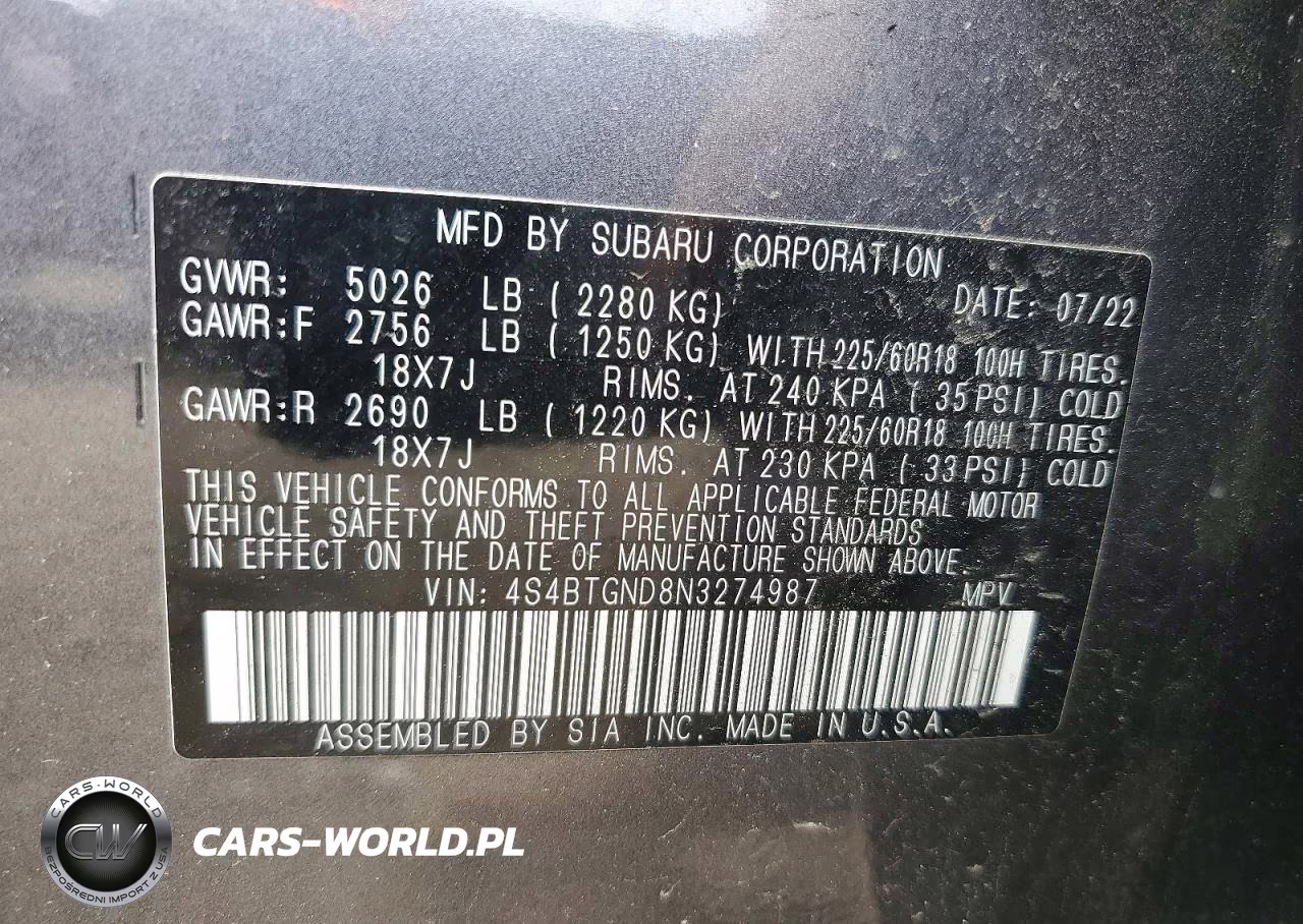 2022 Subaru Outback Limited Xt VIN:4S4BTGND8N3274987 - 12