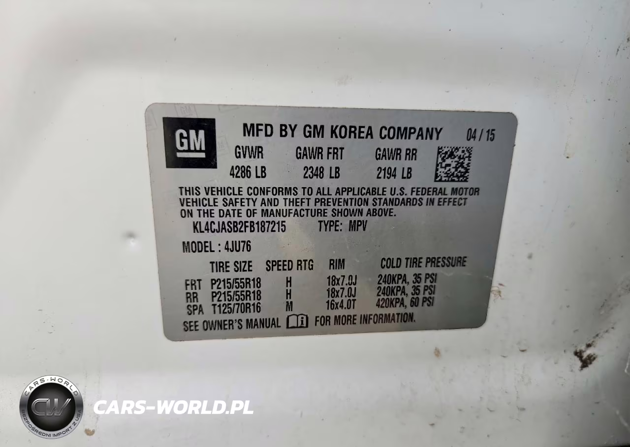 2015 Buick Encore VIN:KL4CJASB2FB187215 - 13