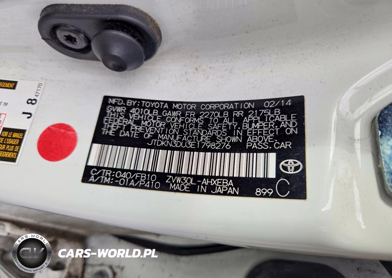 2014 Toyota Prius Two VIN:JTDKN3DU3E1798276 - 12