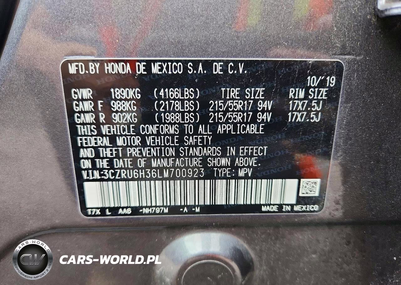 2020 Honda Hr-V Lx VIN:3CZRU6H36LM700923 - 14