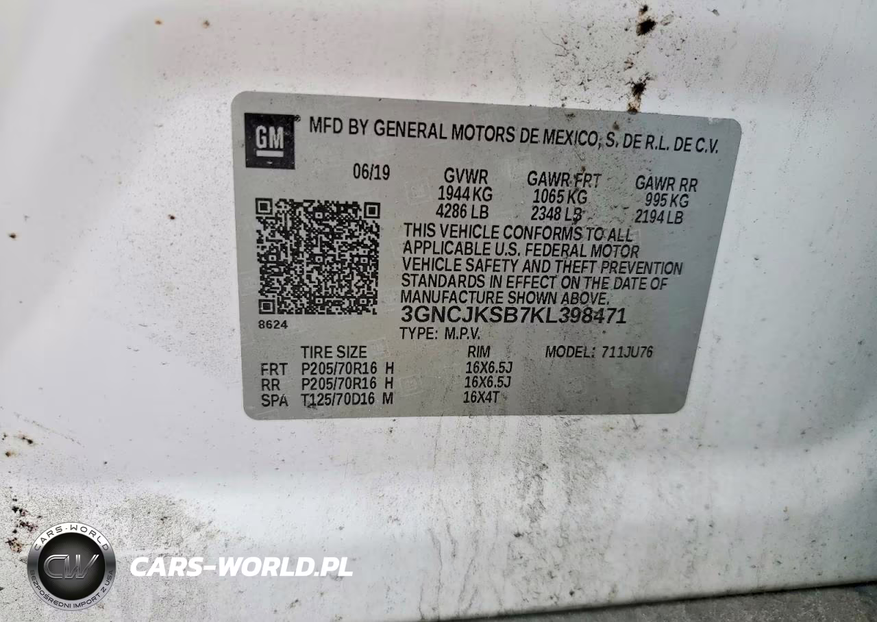 2019 Chevrolet Trax VIN:3GNCJKSB7KL398471 - 13