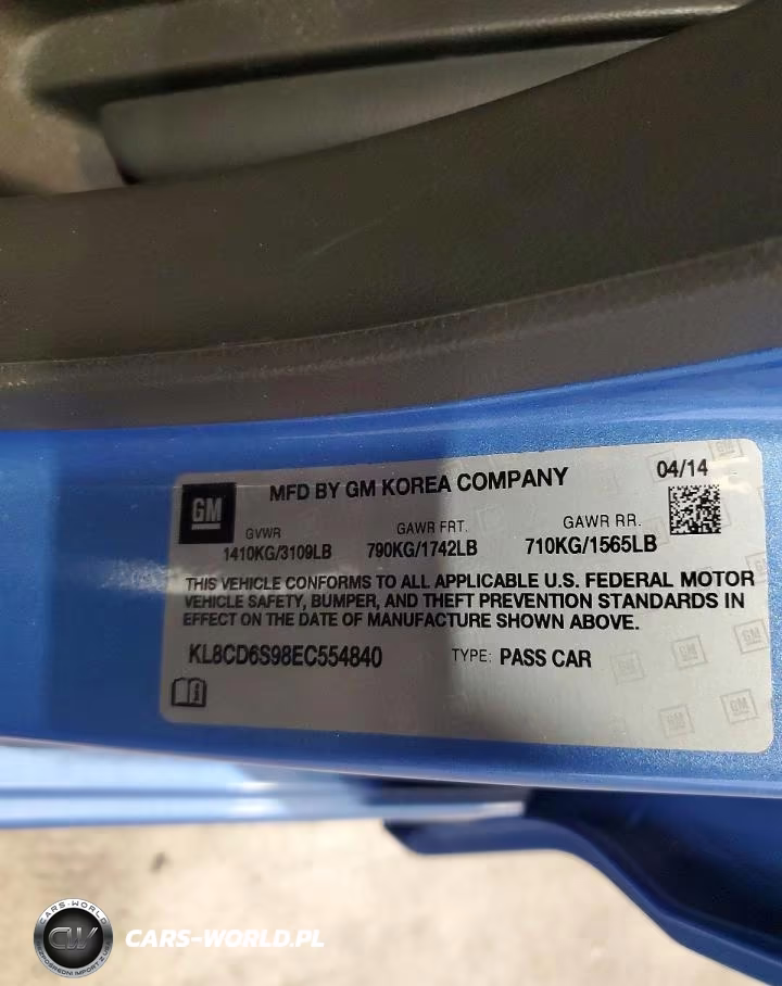 2014 Chevrolet Spark 1Lt VIN:KL8CD6S98EC554840 - 12