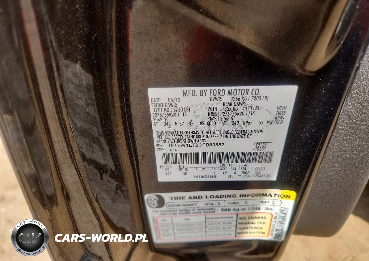 2012 Ford F150 Supercrew VIN:1FTFW1ET2CFB83582 - 12