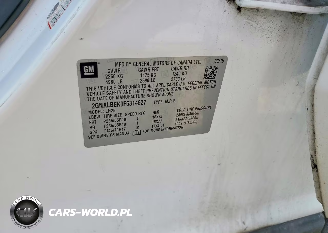 2015 Chevrolet Equinox Lt VIN:2GNALBEK0F6314627 - 13
