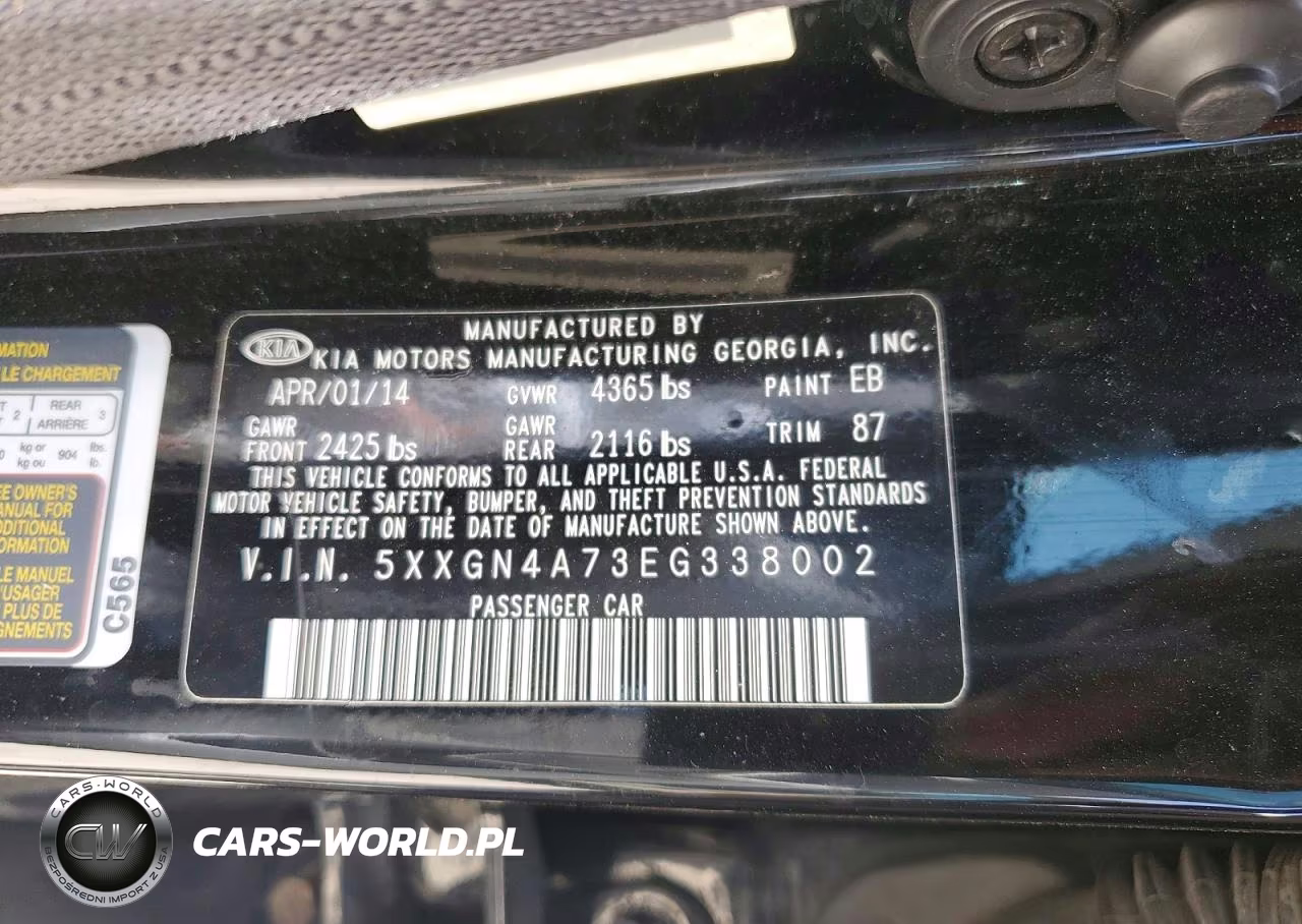 2014 Kia Optima Ex VIN:5XXGN4A73EG338002 - 12