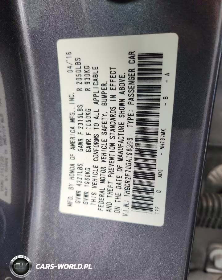 2016 Honda Accord Ex VIN:1HGCR2F70GA196398 - 12