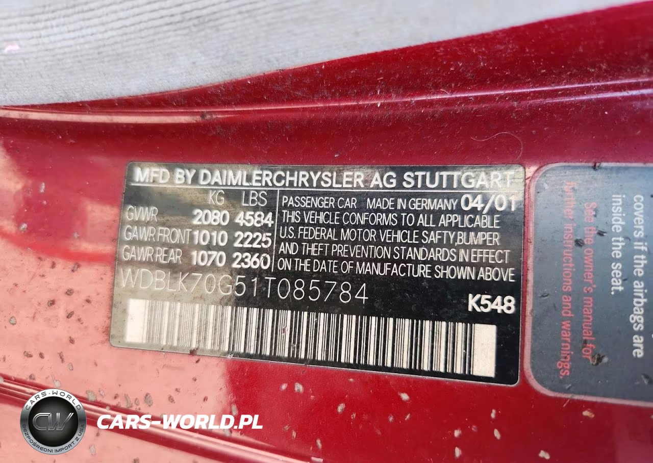 2001 Mercedes-Benz Clk 430 VIN:WDBLK70G51T085784 - 13
