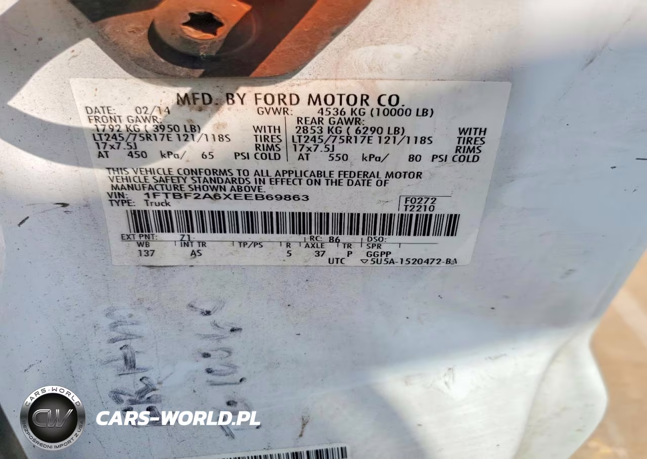 2014 Ford F250 Super Duty VIN:1FTBF2A6XEEB69863 - 12