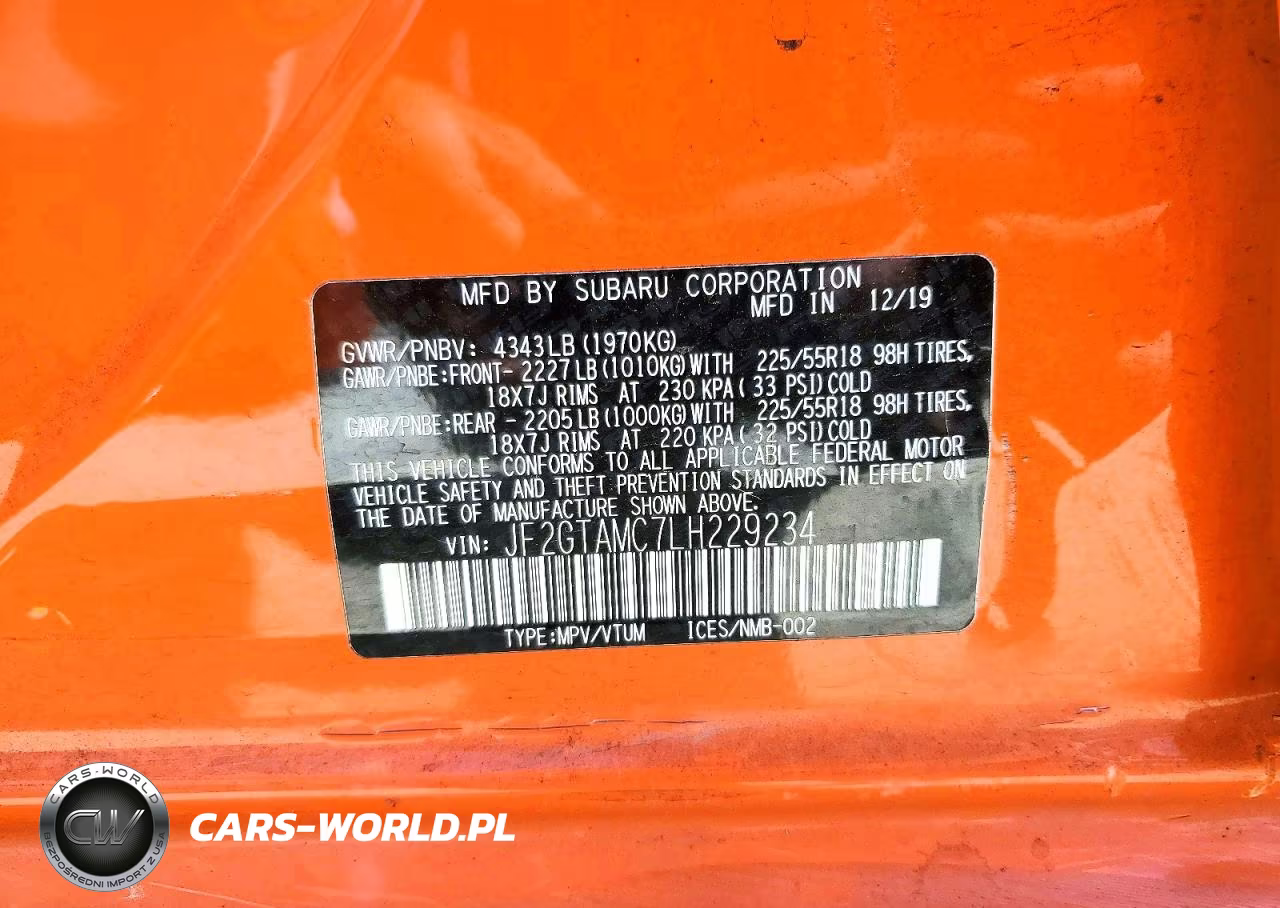 2020 Subaru Crosstrek Limited VIN:JF2GTAMC7LH229234 - 13