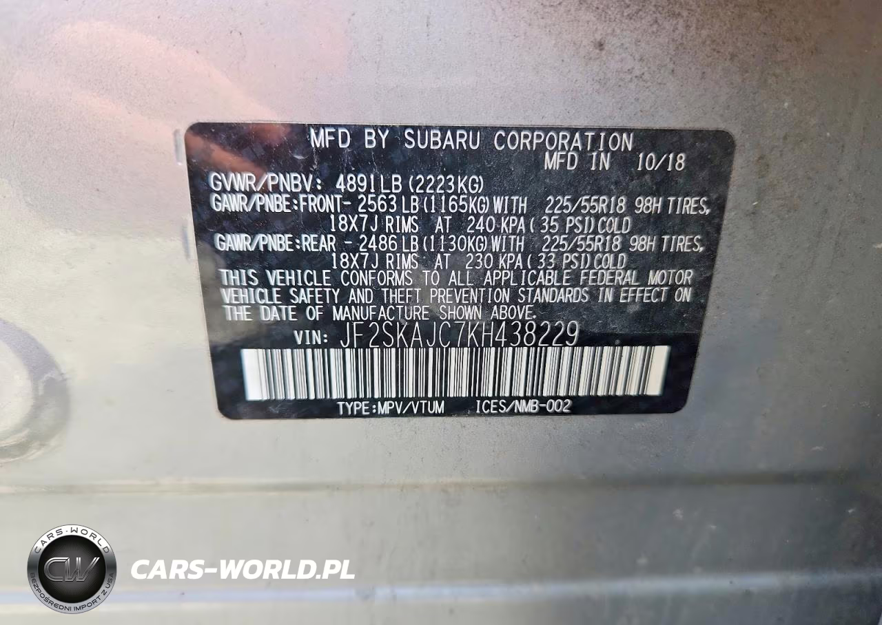 2019 Subaru Forester Sport VIN:JF2SKAJC7KH438229 - 13