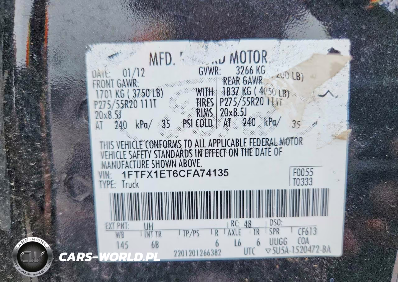2012 Ford F150 Super Cab VIN:1FTFX1ET6CFA74135 - 12