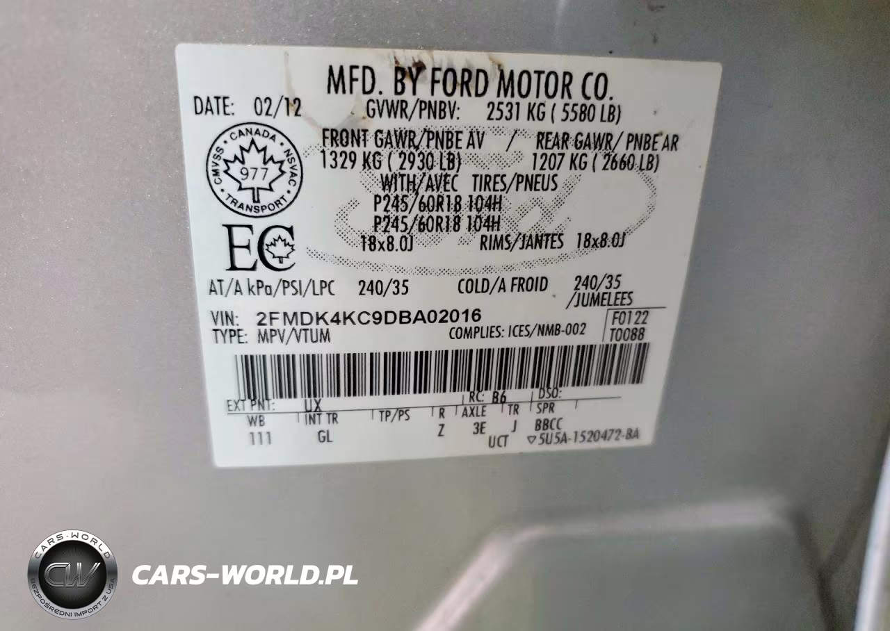 2013 Ford Edge Limited VIN:2FMDK4KC9DBA02016 - 13