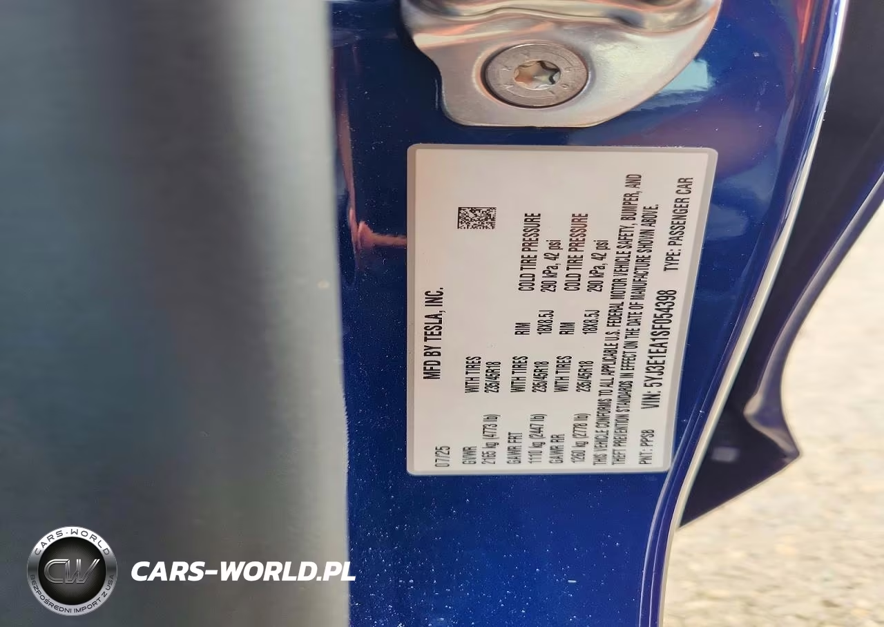 2025 Tesla Model 3 VIN:5YJ3E1EA1SF054398 - 13