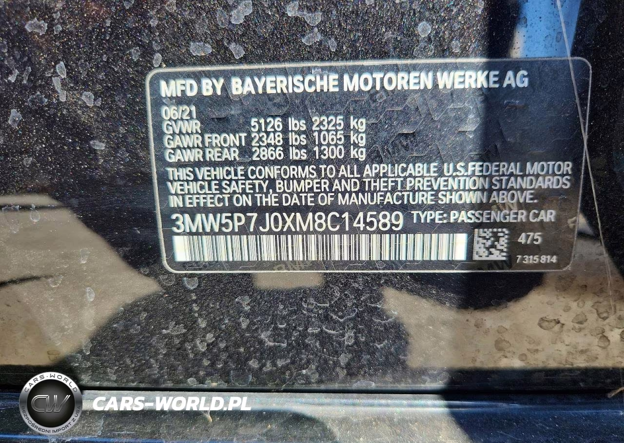 2021 BMW 330E VIN:3MW5P7J0XM8C14589 - 12