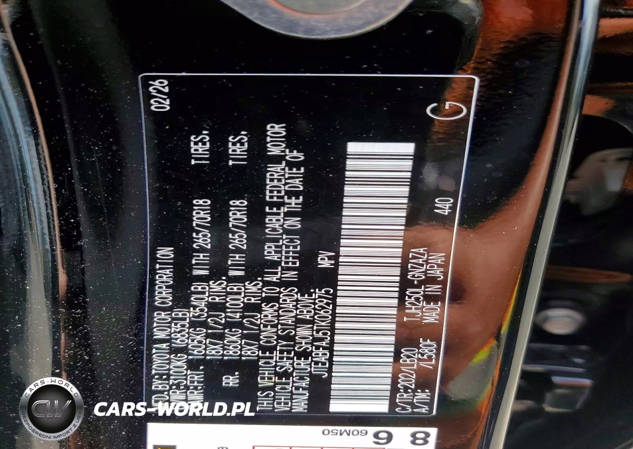 2026 Toyota Land Cruiser Base VIN:JTEABFAJ5TK062975 - 14