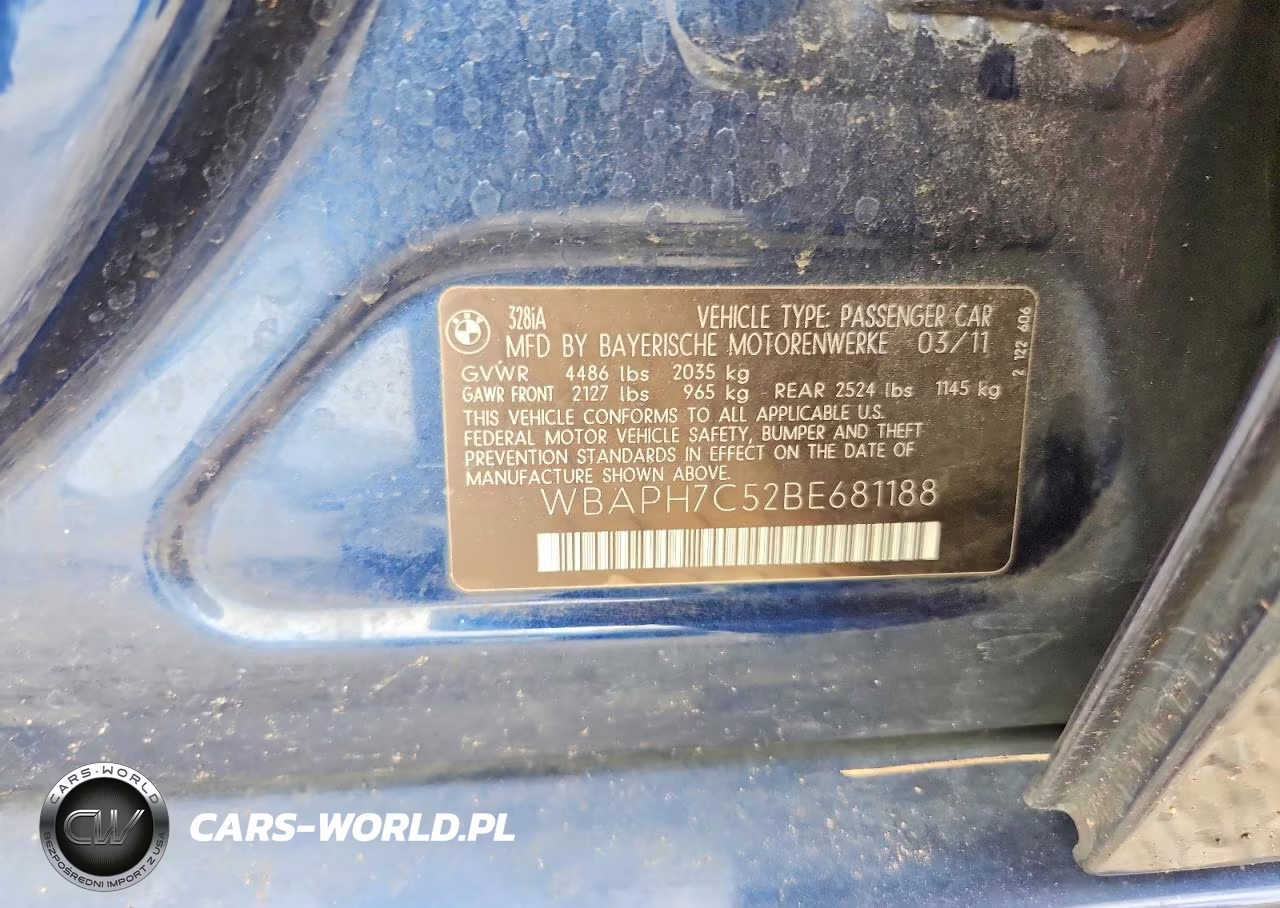 2011 BMW 328 I VIN:WBAPH7C52BE681188 - 12