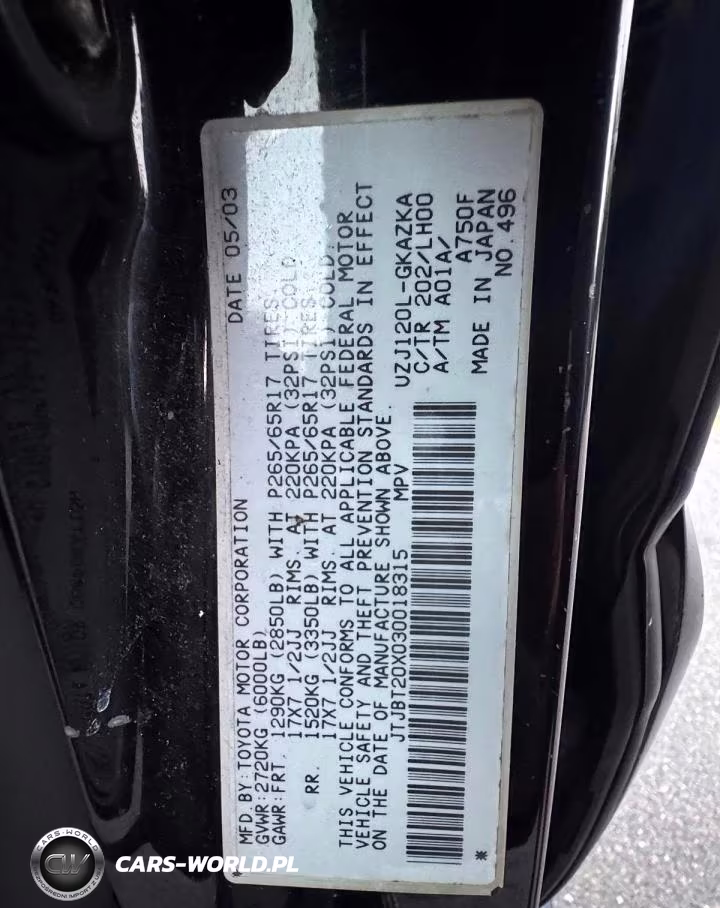 2003 Lexus Gx 470 VIN:JTJBT20X030018315 - 14