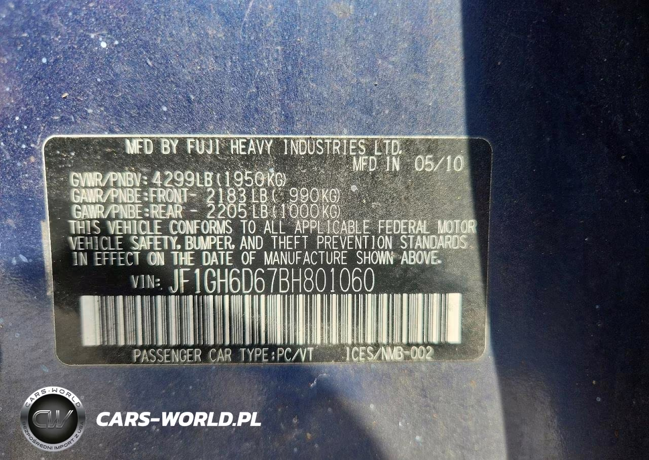 2011 Subaru Impreza Outback Sport VIN:JF1GH6D67BH801060 - 12