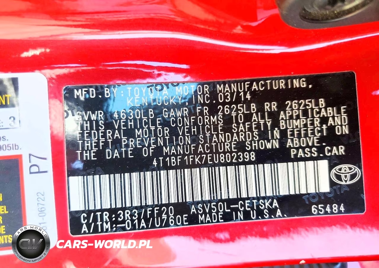 2014 Toyota Camry Se VIN:4T1BF1FK7EU802398 - 12
