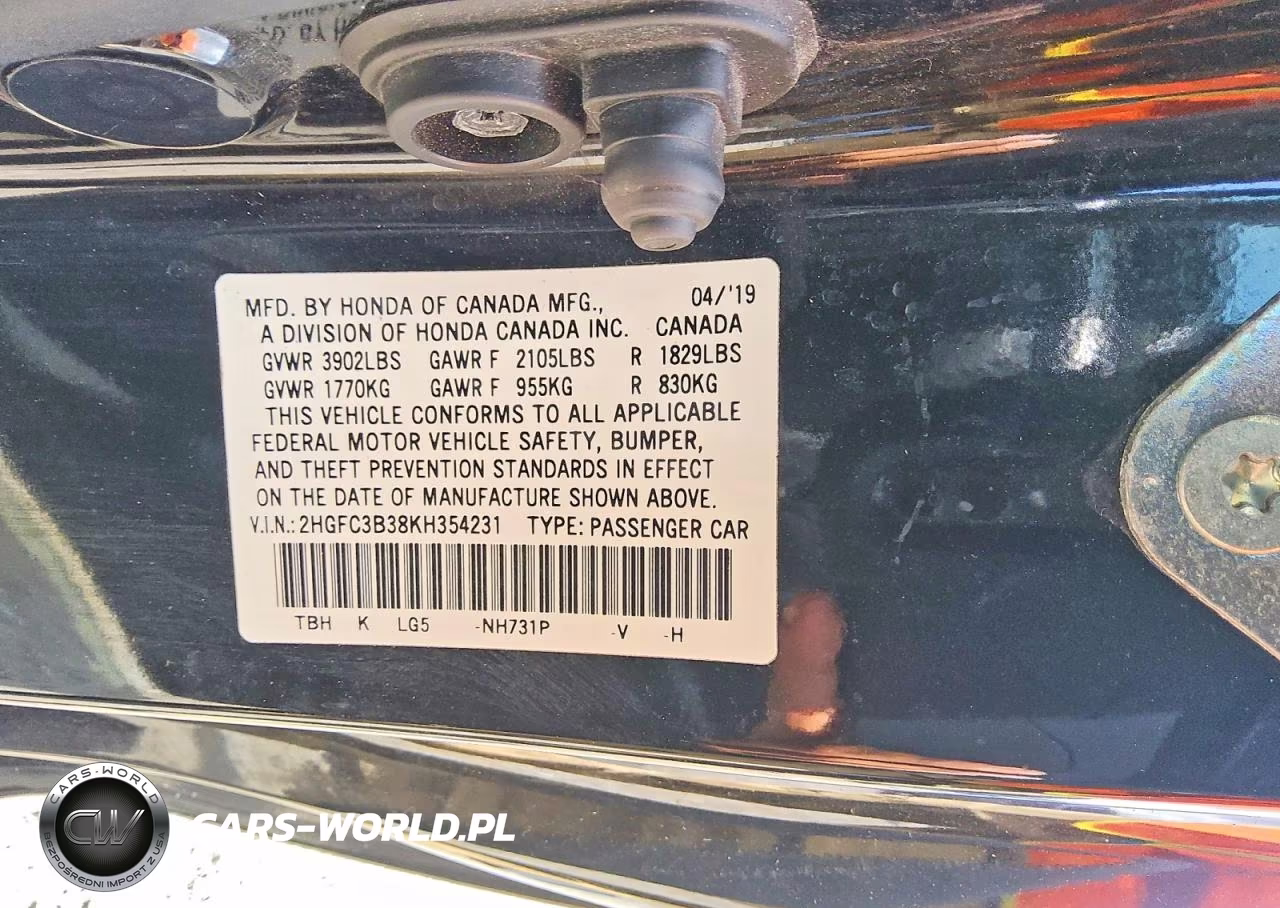 2019 Honda Civic Ex VIN:2HGFC3B38KH354231 - 12