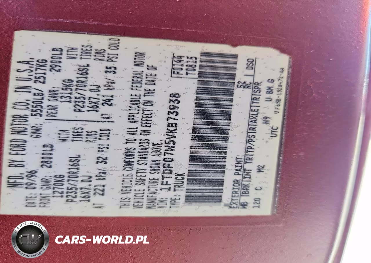 1997 Ford F150 VIN:1FTDF07W5VKB73938 - 12